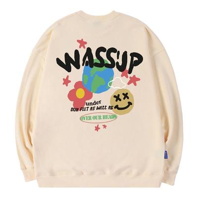 美式潮牌圆领卫衣WASSUPHEODS