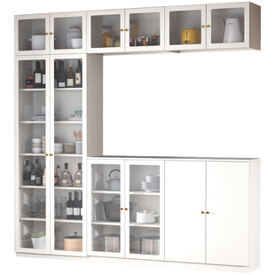 YDD轻奢餐边茶水酒柜简约现代铁艺客厅阳台置物柜厨房餐具储物柜