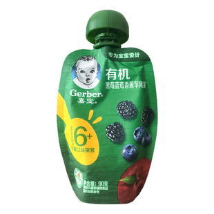 美国嘉宝婴儿辅食宝宝零食有机西梅果泥发酵乳泥多口味90g 6个月+
