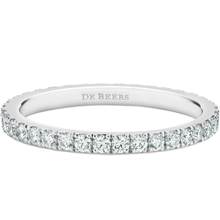 [礼物]戴比尔斯 DB Classic Eternity 全圈镶钻铂金戒指1.8mm