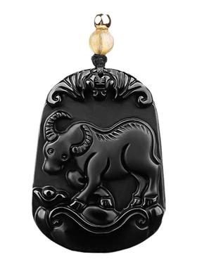 黑曜石本命佛招财运护身本命年马年鼠牛兔蛇好运吊坠男属马项链女