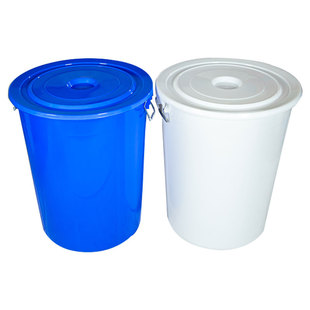 食品塑料水桶带盖圆形装米面酿酒发酵桶加厚大号储水胶桶腌菜家用