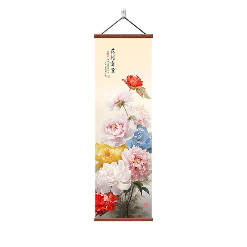 牡丹花入户门玄关装饰画花开富贵