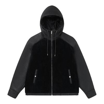 2024冬新款羊羔毛连帽夹克