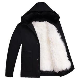 秋冬季男皮毛一体爸爸外套加厚保暖羊毛棉袄老东北风羊皮袄派克服