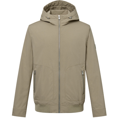 【春夏甄选】Hazzys哈吉斯春季男时尚休闲拉链外套通勤防泼水夹克