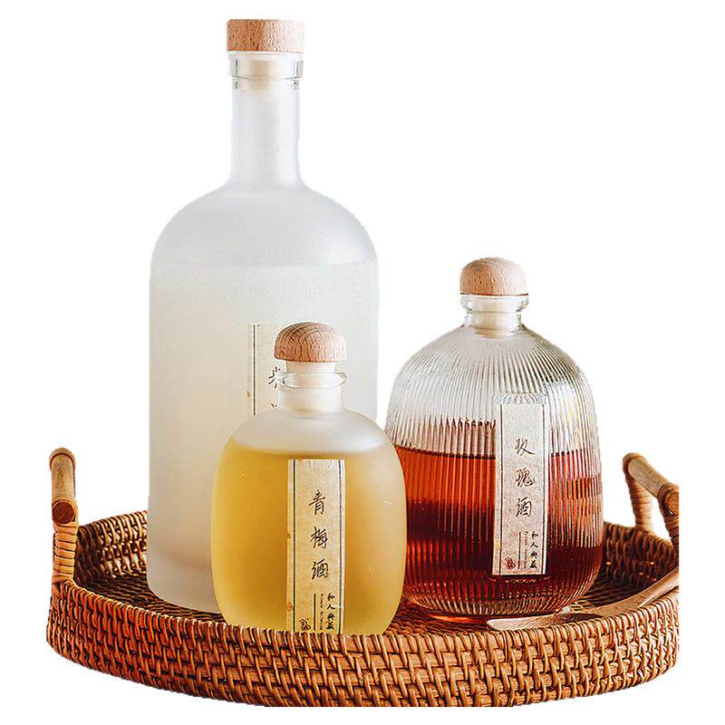 青梅泡酒玻璃瓶专用小瓶子空瓶分装瓶红酒果酒密封酿酒瓶装酒容器