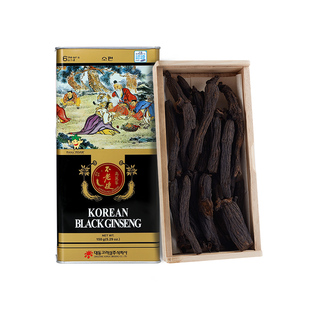 不老健高丽参6年根别直参正品中药材人参礼盒红参韩国黑参片150g