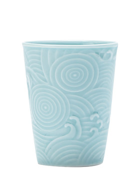 五溪堂复古陶瓷海浪纹茶杯可乐杯