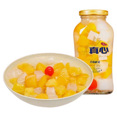 真心罐头正品什锦玻璃瓶混合