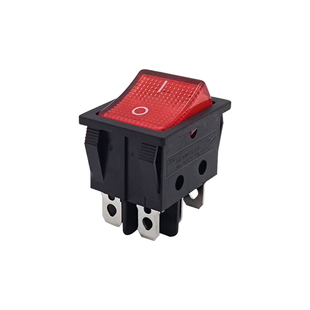 KCD4船型翘板开关电源按钮三四六脚红绿黑色带灯大功率2档15A防水