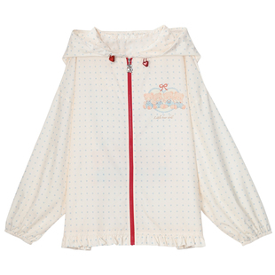 【孟子义同款】森女部落原创upf50+防晒小熊波点外套夏新款防晒衣