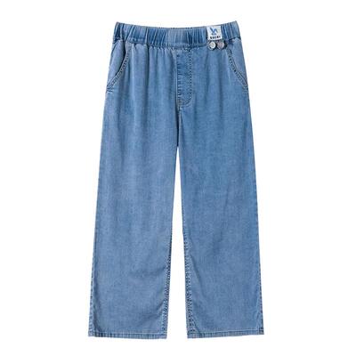 高腰大码天丝七分牛仔裤夏季薄款