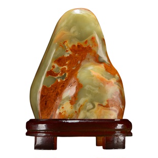 阿富汗玉玉石摆件天然原石玉 客厅办公室靠山石 观赏石石头假山