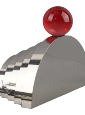 轻奢烟灰水晶半圆桌面装饰摆件