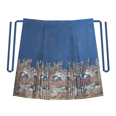 水月镜花织造司原创明制马面裙汉服新中式立领盘扣镂空网纱上衣女