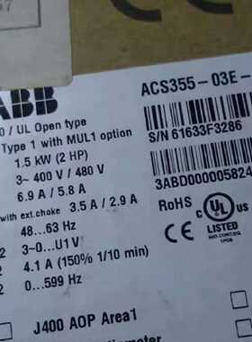 配件ABB变频器 ACS355-03E-04A1-4 380V议价