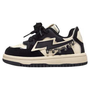 MQD马骑顿童鞋2026春季新款低帮板鞋男女童休闲百搭皮面运动鞋