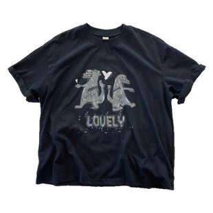 【我是中童】纯棉圆领恐龙印花T恤男童夏款女宝韩版短袖透气上衣