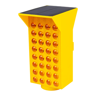 太阳能LED频闪黄色雾灯警示灯高速弯道护栏轮廓同步频闪路障灯