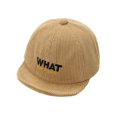 灯芯绒鸭舌帽软檐字母宝宝帽子