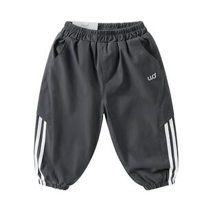 右欧儿童加绒裤子防水保暖学院山系冬季新款童装男童女童束脚长裤