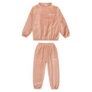 南语儿童暖暖珊瑚绒睡衣套装男女童宝宝法兰绒家居服冬中大童套装