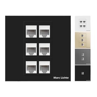 86型网络电脑插座面板RJ45信息数据屏蔽CAT6电脑网络网线六类插座