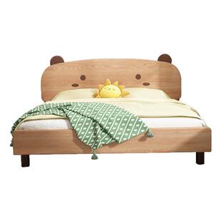 1米5x2米的床单人床儿童床卧室小户型1米2床家用135cm宽的实木床