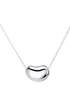 纯银豆豆项链女黄金色玫瑰金色光面相思豆豌豆锁骨链简约经典百搭