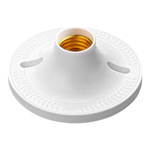 E27螺口灯座LED灯泡螺旋灯头灯口家用节能灯底座明装吸顶灯盘插座