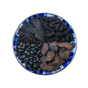 生熟地黑豆水10份熬夜生痘 生地黄 熟地黄 炒熟黑豆 冰糖中药材