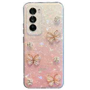 适用于opporeno12手机壳opopreno12pro透明pjv110小清新pjw110蝴蝶立体reno12创意por新款女125g防摔oppor12