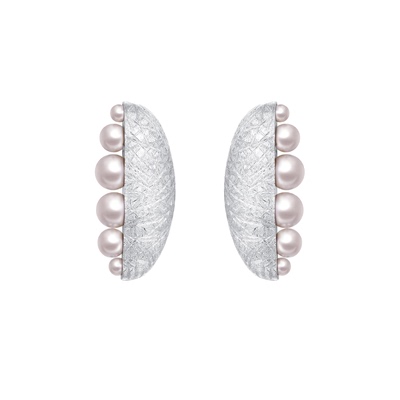 TOGGLER925银镀金珍珠拉丝耳钉