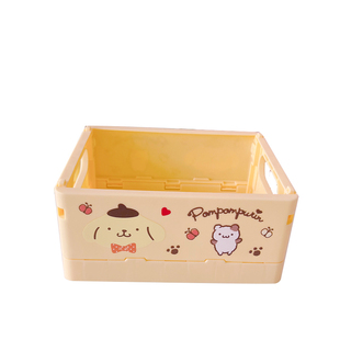 桌面收纳盒三丽鸥可折叠杂物办公室学生宿舍储物盒零食塑料置物架