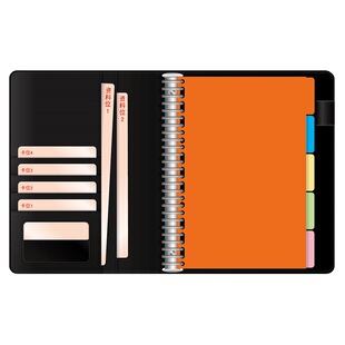 黑色26孔B5高档商务计划本大号加厚活页笔记本出入库记录方格本子