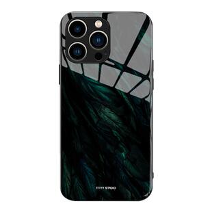 简约冷淡风羽毛适用iPhone17苹果13promax手机壳vivox90荣耀80玻璃保护套11全包mate50小米12华为p60一加oppo