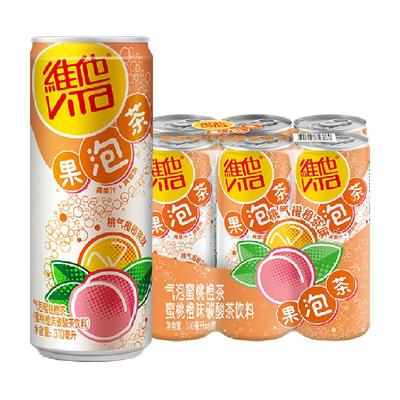 Vita维他气泡蜜桃橙碳酸茶饮料310g×6罐