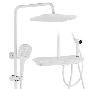 【总裁特批】浪鲸钢琴按键花洒套装白色四功能家用恒温数显088A