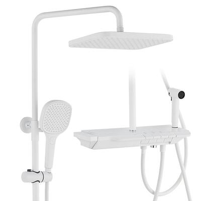 浪鲸白色淋浴花洒套装恒温数显