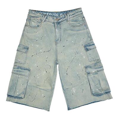 1JINNSTUDIO猫狗印花水洗牛仔裤