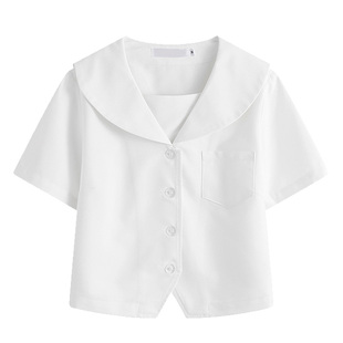 姬物语白无本JK制服衬衫基础百搭水手服长袖黑关西关东襟名古屋短