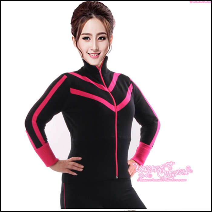 体韵广场舞服装新款长袖上衣春秋练功舞蹈服针织毛衣拉链开衫包邮