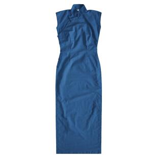 茉茉春夏 小连袖半开襟有省长款复古文艺日常纯色苎麻棉旗袍 东南