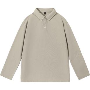 班尼路S&K长袖POLO衫男款秋季珠地棉卡其色通勤休闲男士翻领上衣A