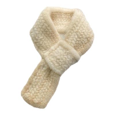 水貂毛围脖女冬季编织真毛