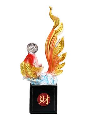 年年有余客厅锦鲤摆件招财新中式