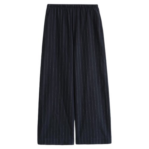 ltyp旅途原品 新店专享福利NO.149 绵羊毛条纹宽松拖地休闲裤女冬