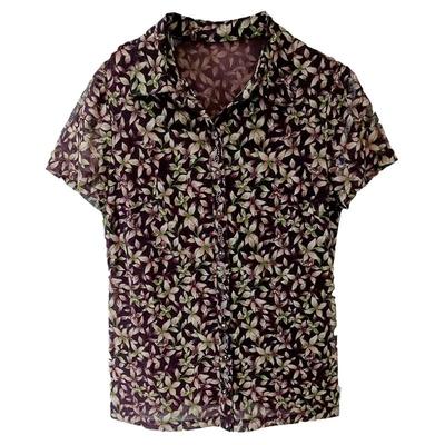 雪琳儿纱网纽扣短袖开扣衬衫