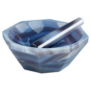湘玻天然玛瑙研钵实验室陶瓷玻璃研磨乳钵研磨器棒A级60 80 100mm